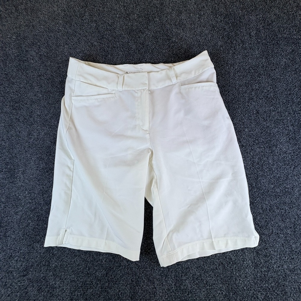Adidas Bermuda Athletic Shorts Womens 30x10.5 White Pockets Flat Front Golf
